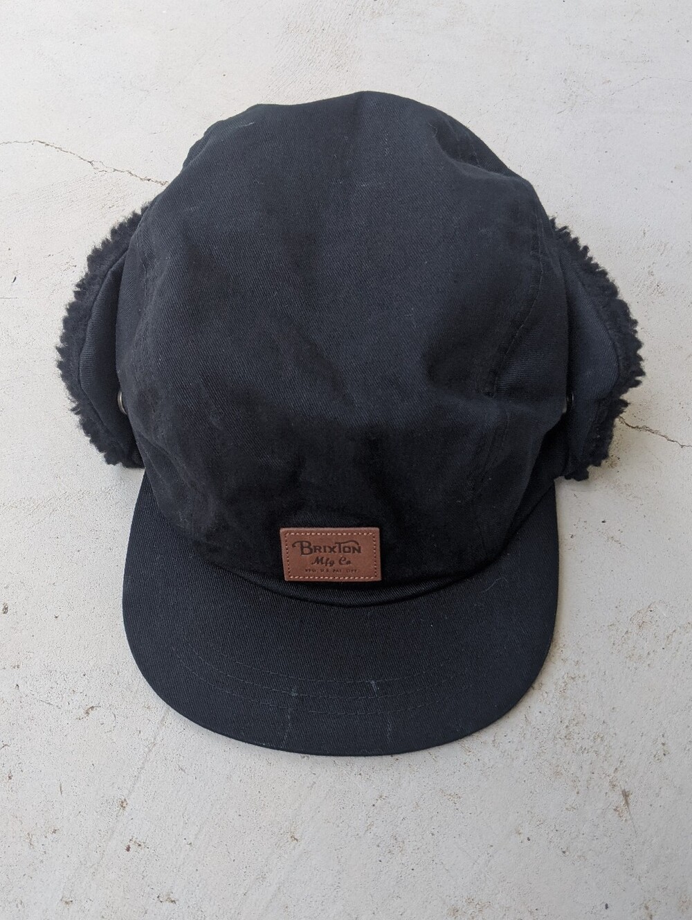 Brixton Black Fleece Winter Earflap Cap